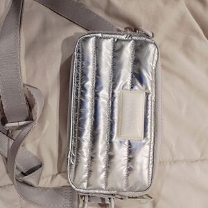 Silver Quilted Crossbody Bag